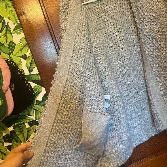 LOFT Textured Gray Women Cardigan Medium - Picture 3 of 4